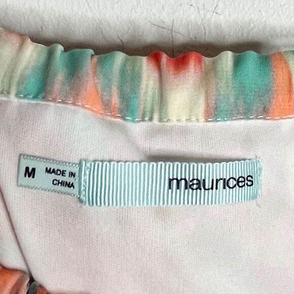 Maurices Women's Maxi Dress Size M Chevron Stripe Blouson Slit Hem Sleeveless - Picture 7 of 9